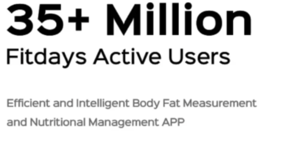 35+ Million Fitdays active users, efficient and intelligent body fat measurement and nutritional management app