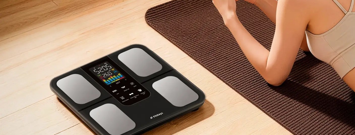 SyncBody Scale on the floor next to the 20 body metrics it reads